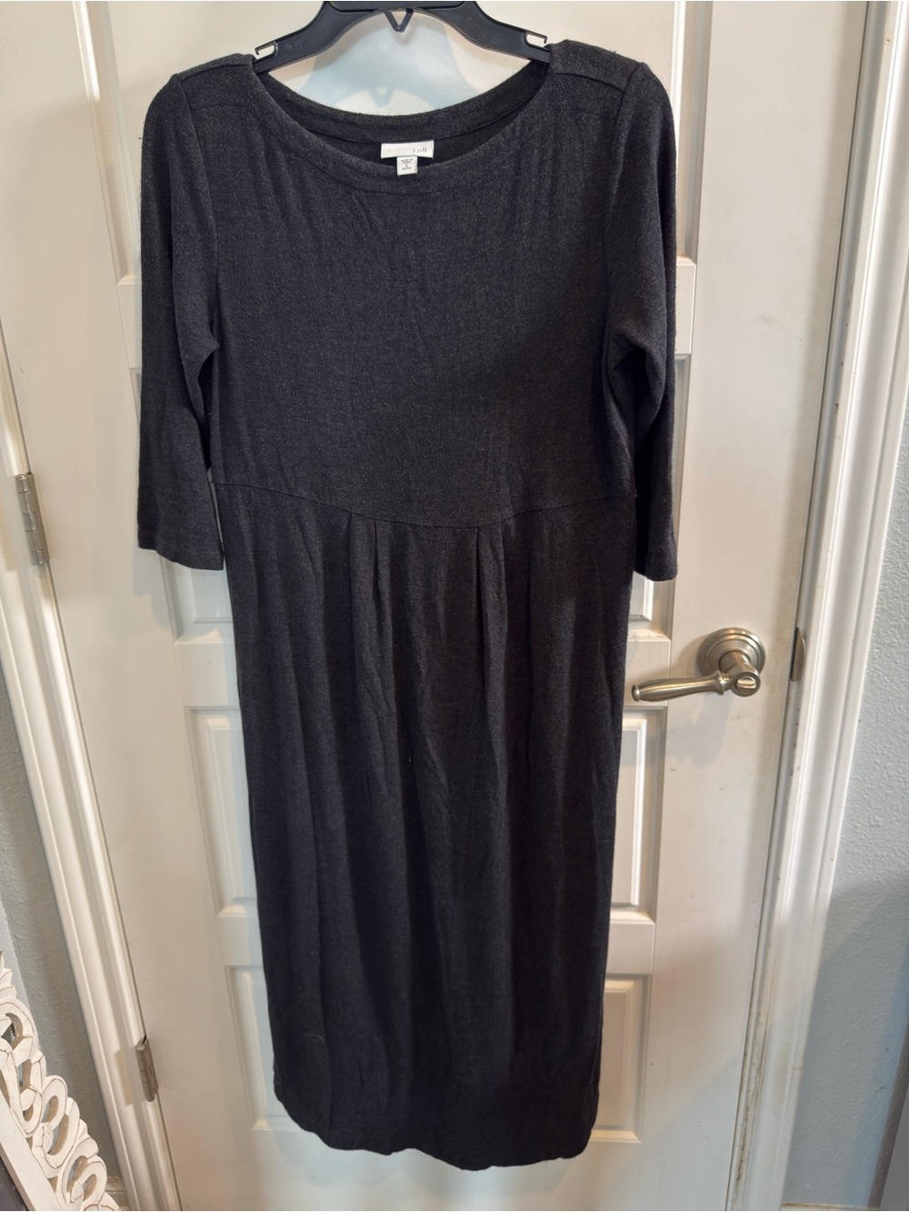 J. Jill Black Midi Dress with 3/4 Sleeves